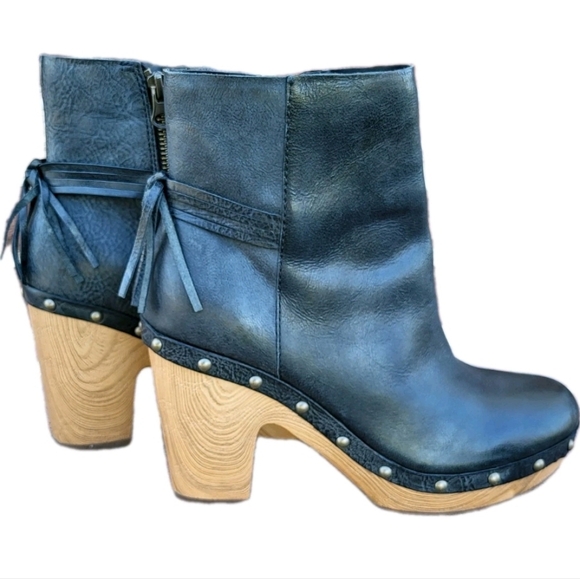 Kork-Ease Shoes - KORK-EASE Dianna Final Tassel Black Leather Stud Platform Ankle Boot Women 8